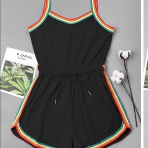 Rainbow trim romper
